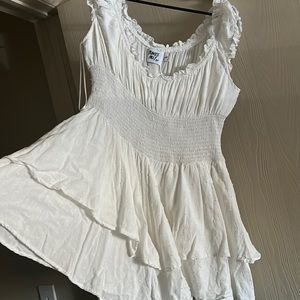 Princess Polly White Love Galore Short Sleeve Layered Playsuit Romper 12US